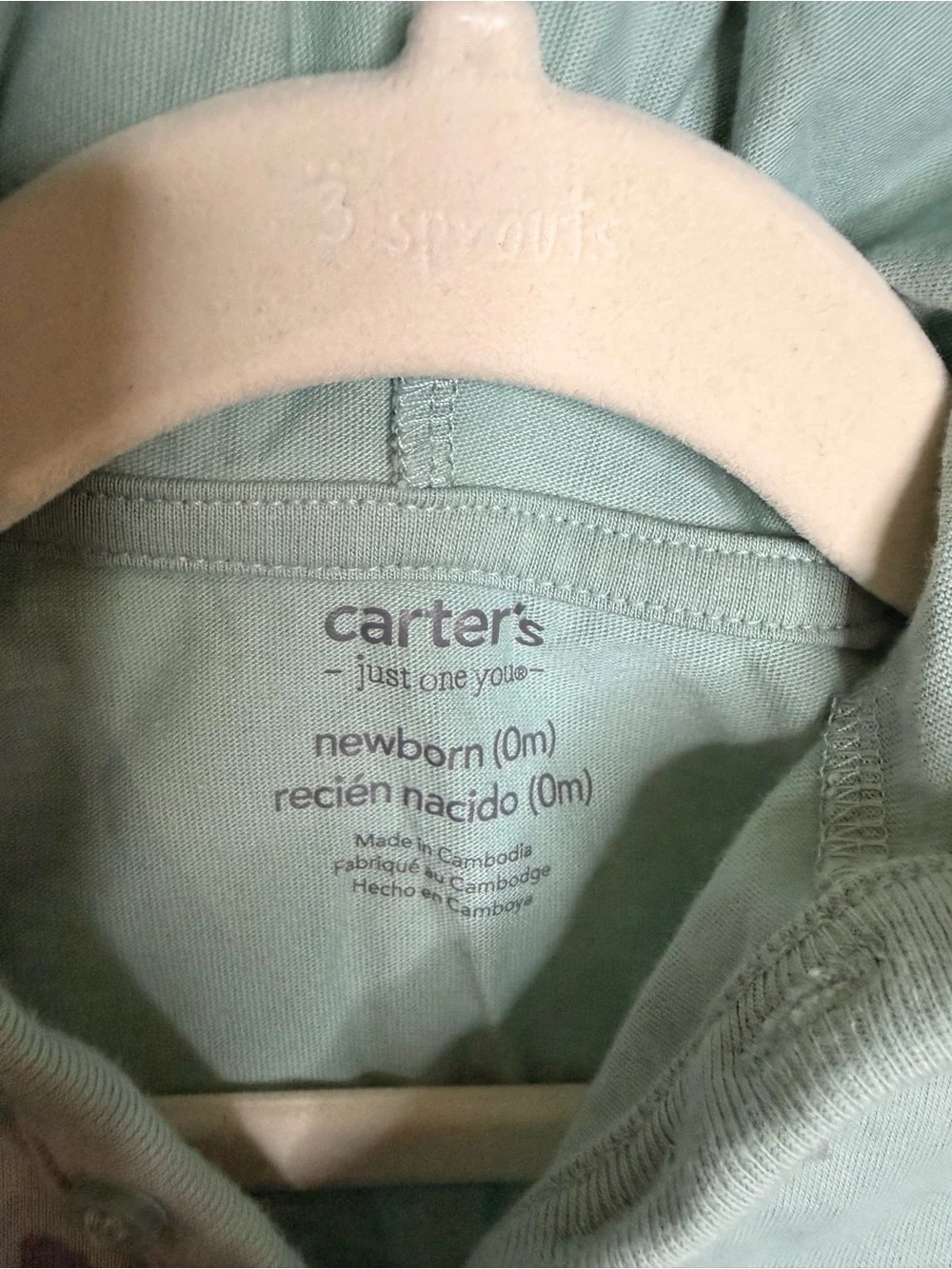 🦈 Carter’s Shark Hooded Romper Green Newborn